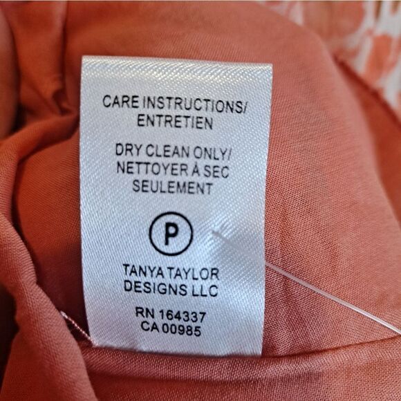 TANYA TAYLOR Guava Linen Blend York Mini Dress MSRP $545 NWT 8 - Picture 7 of 9